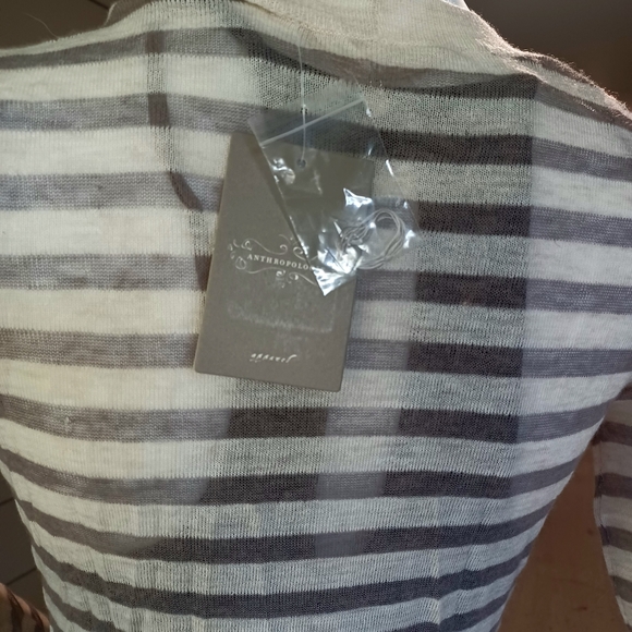 NWT Anthropologie Striped Wool Blend Open Front Duster Cardigan - Picture 8 of 11
